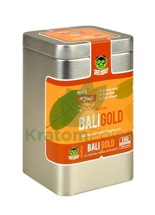 Green Monkey Bali Gold Kratom Capsules, 150 count