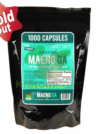 Green Monkey Kratom Maeng Da 1000 Count Capsules