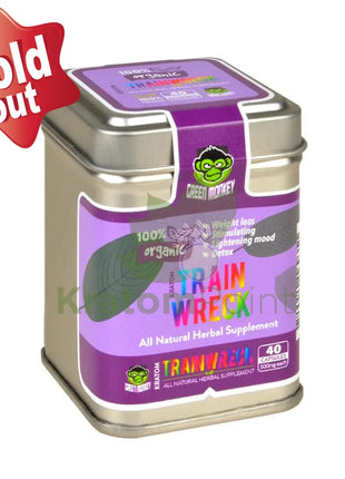 Green Monkey Trainwreck Kratom pills, 40 count