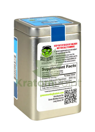 Green Monkey White Maeng Da Kratom Capsules, 150 count-back
