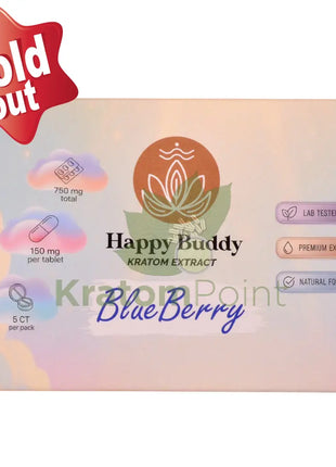 Happy Buddy Blueberry 150mg Kratom Extract Tablets 5ct kratom extract