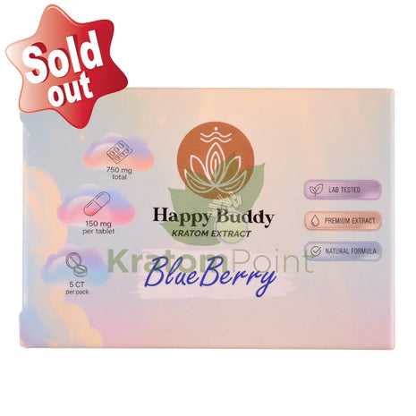 Happy Buddy Blueberry 150mg Kratom Extract Tablets 5ct kratom extract
