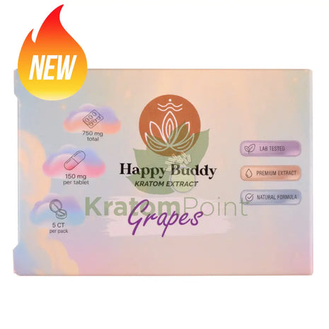 Happy Buddy Grapes 150mg Kratom Extract Tablets 5ct kratom extract
