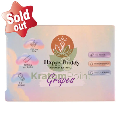 Happy Buddy Grapes 150mg Kratom Extract Tablets 5ct kratom extract