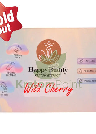 Happy Buddy Wild Cherry 150mg Kratom Extract Tablets 5ct kratom extract