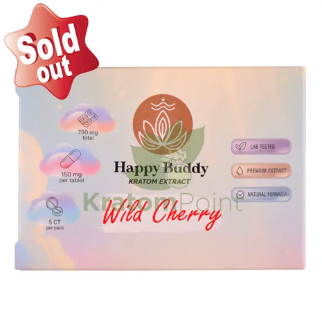 Happy Buddy Wild Cherry 150mg Kratom Extract Tablets 5ct kratom extract