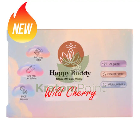 Happy Buddy Wild Cherry 150mg Kratom Extract Tablets 5ct kratom extract