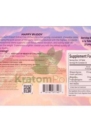 Happy Buddy Wild Cherry 150mg Kratom Extract Tablets 5ct kratom extract
