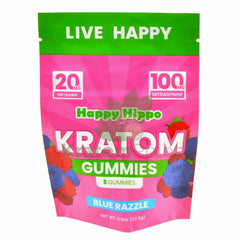 Happy Hippo Blue Razzle Kratom Gummies 20mg 5 count