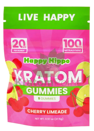 Happy Hippo Cherry Limeade Kratom Gummies 20mg 5 count