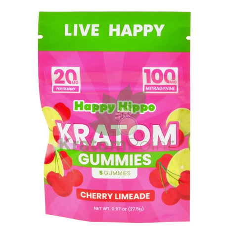 Happy Hippo Cherry Limeade Kratom Gummies 20mg 5 count