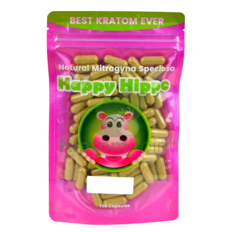 Happy Hippo Kratom Capsules Red Maeng Da 100 Count