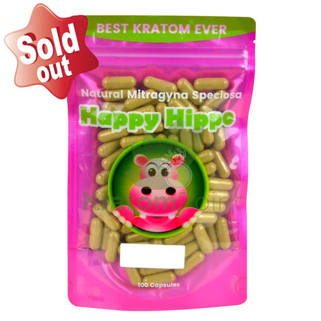 Happy Hippo Kratom Capsules Red Maeng Da 100 Count