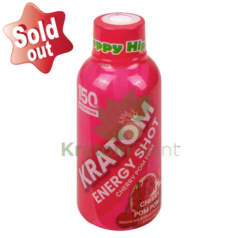 Happy Hippo Kratom Energy Shot 150mg Cherry PomPom 2 fl oz