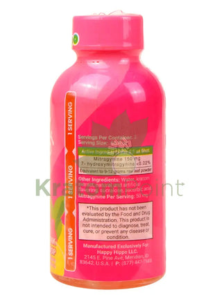 Happy Hippo Kratom Energy Shot 150mg Pink Lemon Drop 2 fl oz