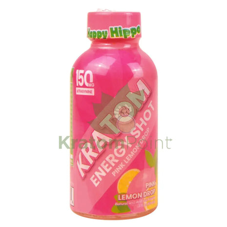 Happy Hippo Kratom Energy Shot 150mg Pink Lemon Drop 2 fl oz
