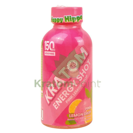 Happy Hippo Kratom Energy Shot 150mg Pink Lemon Drop 2 fl oz