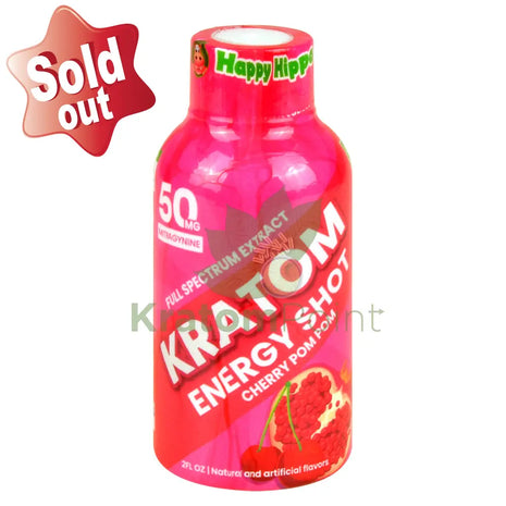 Happy Hippo Kratom Energy Shot Cherry Pompom 2 Fl Oz