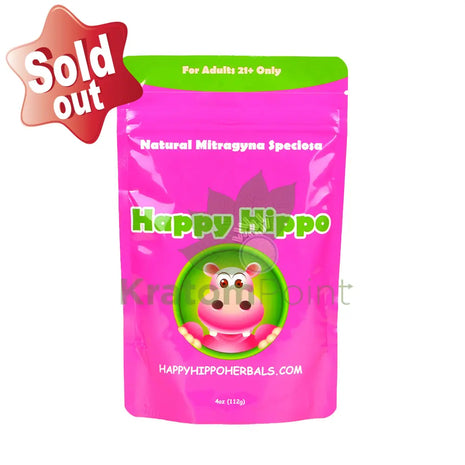 Happy Hippo 4oz kratom powder, Green Borneo