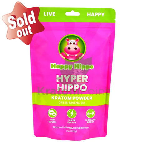 Happy Hippo Kratom Powder Green Maeng Da 8Oz