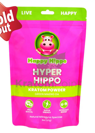Happy Hippo Kratom Powder Green Maeng Da 8Oz
