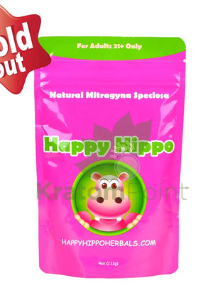 Happy Hippo 4oz kratom powder, Pink Maeng Da