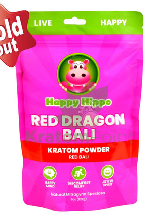 Happy Hippo Kratom Powder Red Bali 8Oz