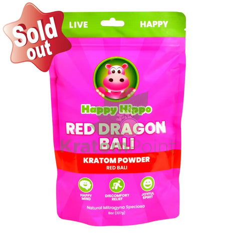 Happy Hippo Kratom Powder Red Bali 8Oz