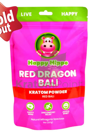Happy Hippo Kratom Powder Red Bali 8Oz