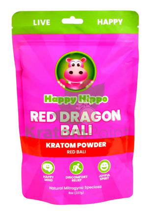 Happy Hippo Kratom Powder Red Bali 8Oz