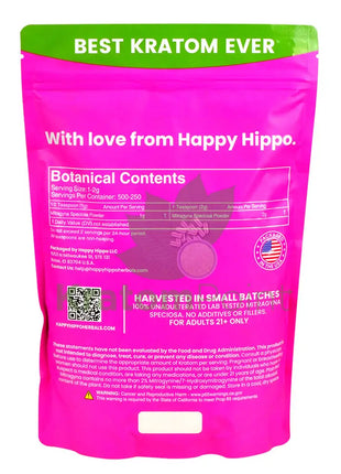 Happy Hippo Kratom Powder Red Maeng Da 500 Grams
