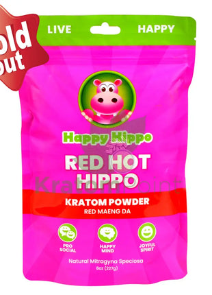 Happy Hippo Kratom Powder Red Maeng Da 8Oz