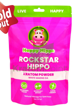 Happy Hippo Kratom Powder White Maeng Da 8Oz