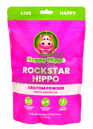 Happy Hippo Kratom Powder White Maeng Da 8Oz