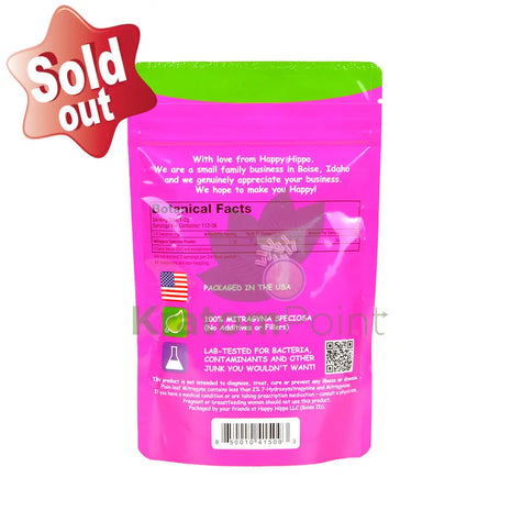 Happy Hippo 4oz kratom powder, White Thai