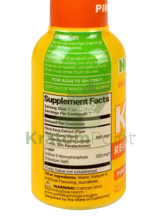 Happy Hippo Pineapple Orange Kava+ with 5-UMP 59ml bottle Kava