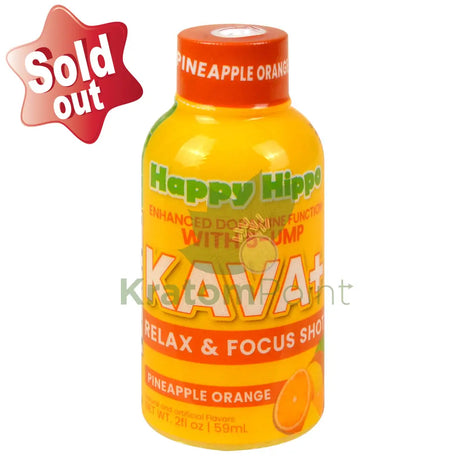 Happy Hippo Pineapple Orange Kava+ with 5-UMP 59ml bottle Kava