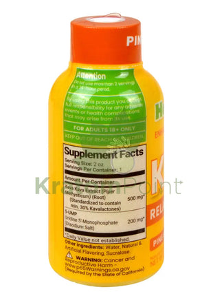 Happy Hippo Pineapple Orange Kava+ with 5-UMP 59ml bottle Kava