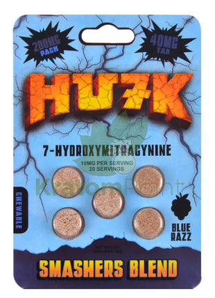 Hu7k 7-Hydroxymitragynine Smasher Blend Blue Razz 200mg 5 Tablets Hydroxy