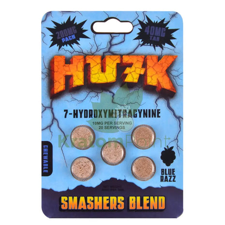 Hu7k 7-Hydroxymitragynine Smasher Blend Blue Razz 200mg 5 Tablets Hydroxy