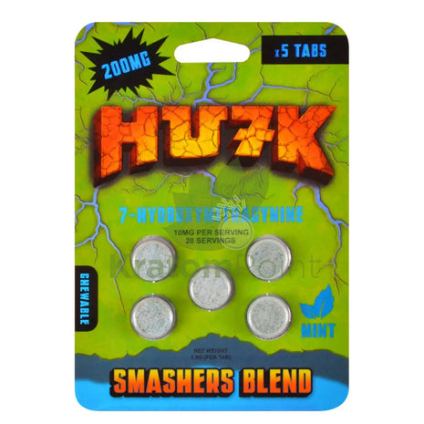 Hu7k 7-Hydroxymitragynine Smasher Blend Mint 200mg 5 Tablets Hydroxy