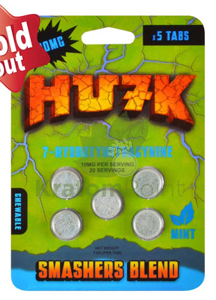 Hu7k 7-Hydroxymitragynine Smasher Blend Mint 200mg 5 Tablets Hydroxy