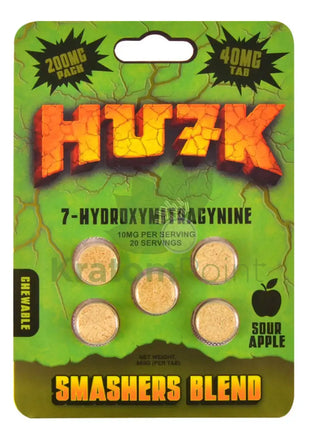 Hu7k 7-Hydroxymitragynine Smasher Blend Sour Apple 200mg 5 Tablets Hydroxy