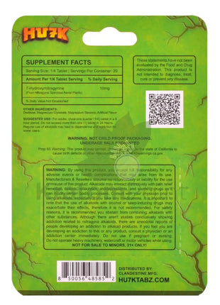 Hu7k 7-Hydroxymitragynine Smasher Blend Sour Apple 200mg 5 Tablets Hydroxy
