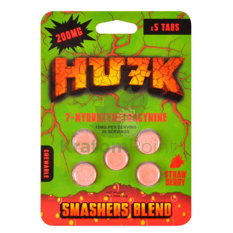 Hu7k 7-Hydroxymitragynine Smasher Blend Strawberry 200mg 5 Tablets Hydroxy