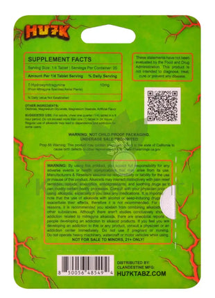 Hu7k 7-Hydroxymitragynine Smasher Blend Strawberry 200mg 5 Tablets Hydroxy