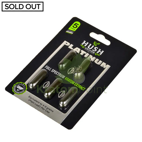 Hush Kratom Platinum Extract Capsules, 5 count