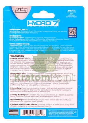 Hydro 7 Fast Acting 7-OH Tablets 7mg 10ct Hydroxy