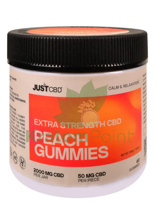 Just CBD Extra Strength Peach CBD Gummies 50mg 40ct - CBD