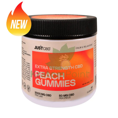 Just CBD Extra Strength Peach CBD Gummies 50mg 40ct - CBD
